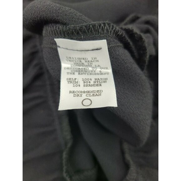 New Flynn Skye Serena Black Dress Womens M Keyhole Ruffle - Picture 9 of 9